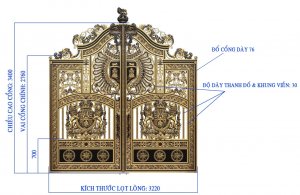 Các tiêu chuẩn của 01 cổng Biệt Thự được Công ty Toàn Tâm sản xuất